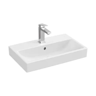 VitrA New Integra Square Waschtisch Compact unterbaufähig mit Hahnloch Weiß Hochglanz,7890B003-0001 7890B003-0001