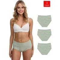 Tazzio Taillenslip 3er-Pack Damen Slip F920 (Packung, 3-St., 3er-Pack) hoher Bund kaschiert, zeichnet sich nicht ab
