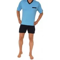 Normann Pyjama Herren Pflegeoverall kurzarm mit Reissverschluss an Hose+Rücken