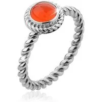 Nenalina Fingerring Karneol Geburtsstein Juli Trend Edel 925 Silber