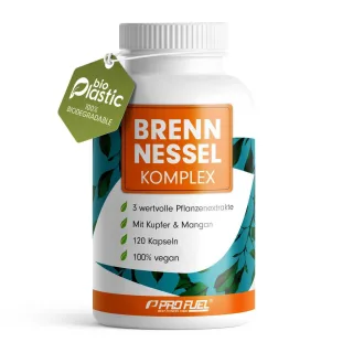 ProFuel Brennnessel Komplex | 120 Kapseln | mit Rosskastanie, Weinrebe, Kupfer und Mangan | vegan