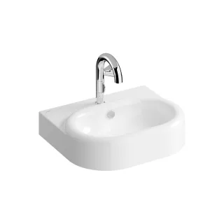 VitrA Liquid Waschtisch 60 cm mit Hahnloch mit Überlaufloch Weiß Hochglanz,7316B403-0001 7316B403-0001