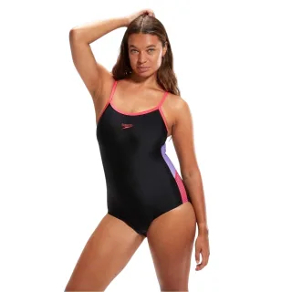 Speedo - "Dive" Badeanzug für Damen, Halboffener Rücken (Schwarz/Flieder)