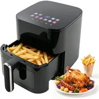 OZAVO Heißluftfritteuse 4,5L Airfryer digitales mit 10 Programme,Sichtfenster,LED-Display, 1200 W, Auftaufunktion,Fettfreie & fettsparende gesunde Heißluftfritteuse