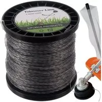 BIGSTREN Trimmerfaden Rasentrimmer Schneidfaden, 100 m Länge, 2,4 mm Fadendurchmesser, (Spar-Set, 1-St., verstärkt praktisch), biegsam