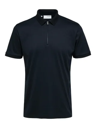selected men - SLMFAVE ZIP SS POLO NOOS Sky Captain - Gr. - XXL