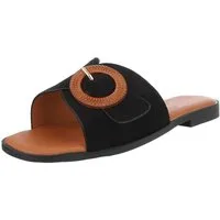 Ital-Design Elegante Sommer-Sandalen – Komfort für jeden Anlass Pantolette (89372373) Blockabsatz Pantoletten in Schwarz