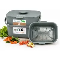 YourCasa Biomülleimer Küche 5L - Komposteimer Küche mit Sieb Spülmaschinenfest, Fassungsvermögen 5L, Spülmaschinenfest