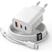 Futurea 50W Ladestecker Fast-Charging Schnellladegerät mit drei Anschlüssen Schnelllade-Gerät (3000 mA, 1-tlg., Einzelartikel, 3 Ports gleichzeitig schnellladen)