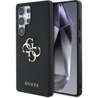 Guess Handyhülle Galaxy S25 Ultra Kunstleder schwarz mit goldfarbenen Logo 6,9 Zoll, Kantenschutz