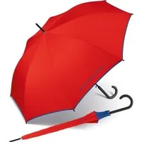 United Colors of Benetton Stockregenschirm großer Regenschirm mit Auf-Automatik und Logo, einfarbig mit Kontrastfarben am Schirmrand