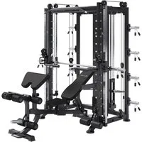 MAXXUS Multipresse 10.1 Kraftstation, Power Rack, Smith Machine, Multistation, Power Cage, (1-tlg), mit Hantelbank, Klimmzug, bis 300 kg, Dip-Station, Kabelzug, Latzug