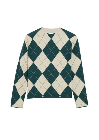 comma - Strickpullover grün/beige - Gr. - 42
