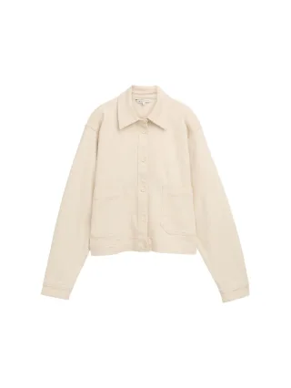 TOM TAILOR Denim - Overshirt Jacke mit Taschen weiß - Gr. - L
