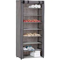 IDIMEX Schuhschrank TAMARA Schuhschrank Stoffregal Kellerregal Standregal 8 Böden Schuhregal in g