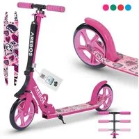 Arebos Tretroller klappbar höhenverstellbar 78–93 cm, ab 6 Jahre, 100 kg, 0 W, Fahrspaß überall: ideal für Schule, Freizeit oder kurze Wege