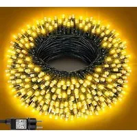 Montegoni LED-Lichterkette 10m 100 LEDs Lichterkette warmweiß, Weihnachtsdeko, IP65 Wasserdicht, 8 Lichtmodi, Ferbedienung mit Timer und Memory Funktion, IP65