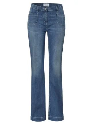 TONI - Perfect Shape Bootcut blue bleached authentic - Gr. - 44