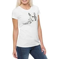 Urban Backwoods Print-Shirt Music Notes Damen T-Shirt Musiklehrer Musik Teacher Noten Instrument (1-tlg) Notenschlüssel Lehrer Orchester Notenlehre