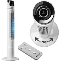 tectake Turmventilator Standventilator mit Timer-Funktion, LED-Bedienfeld, 31 x 110 cm, 3 Modi und 3 Geschwindigkeitsstufen