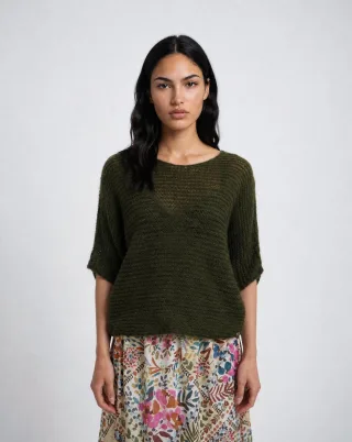 Smith&Soul - Hairy Boatneck Pullover olive - Gr. - S