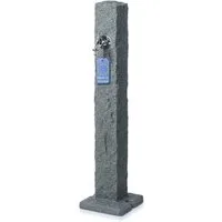 YourCasa Gartenbrunnen Wassersäule Garten, Stein-Optik, 98 cm, Wasserzapfsäule, 24 cm Breite, Verchromter Metallhahn mit Schlauchanschluss