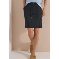 CECIL Sommerrock mit Eingrifftaschen, mit Kordelzug, elastischer Baumwollmix