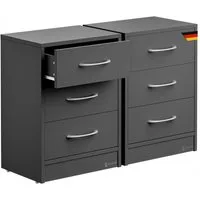 Casaria Nachttisch Eloise (2-St), CASARIA® 2x Nachttisch Eloise anthrazit