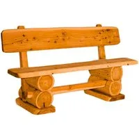Mega-Holz Gartenbank Mega Holz Bank Rustikal Farbe Pinie 160 cm, Gartenbank für Außen, Naturbelassener Holz 3-Sitzer