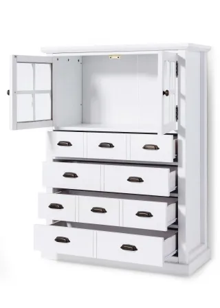 bonprix Apothekerschrank, weiß, Gr.120x90 cm, Viel Stauraum bietet diese Apothekerkommode