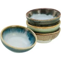 CreaTable Dipschale Cascade, Schale 4-tlg, Steinzeug, (Set, 4-tlg), Rekativglasur, Healthy Food