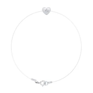 DIADEMA - Armband - Transparentes Nylon - Herz - Echter Diamant