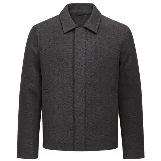 Lyle & Scott Fischgrat Herren Schwarz Wolljacke