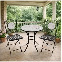 HTI-Living Garten-Essgruppe Tisch und 2 Stühle Celia Rosen, (Set, 3-tlg., 1 Tisch 2 Stühle), Sitzgruppe Essgruppe Balkonset
