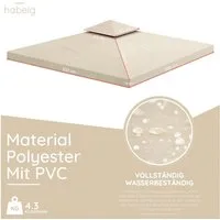habeig Pavillon-Ersatzdach Pavillondach 360g/m² PVC 3x3m WASSERDICHT -- NEU: inkl. DACHSPANNER, 360,00 g/m², 100% wasserdicht