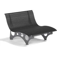HOME DELUXE Doppelliege WPC Wellenliege NIRA - 50,5 /105 x 148 x 152 cm, 50,5 /105 x 148 x 152 cm - ergonomisch geformt, Gartenliege, Waldsofa
