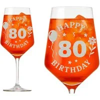 Valhalla Weinglas Gravur Happy Birthday 80. Geburtstag 350ml spülmaschinenfest, 1-tlg., Glas, Atemberaubende Darstellung