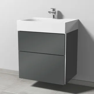 Sanipa 3way Waschtischunterbau zu Kaldewei Silenio Waschtisch mit 2 Auszügen, Anthrazit-Glanz BS45579