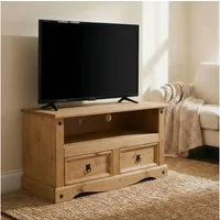 CARO-Möbel Lowboard SALSA, TV Board mit Stauraum, Mexiko Stil Landhaus, Massivholz natur