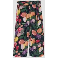 s.Oliver Chinos Hose Wide-Leg-Hose aus strukturierter Viskose mit Bindegürtel