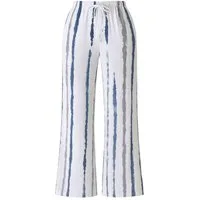 WENOR Palazzohose Musselin, Batik-Druck, 100 % Baumwolle, elastisch, Petrolblau & Grau