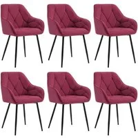 Woltu 4-Fußstuhl (Set, 6 St), Esszimmerstühle ergonomischer aus Samt