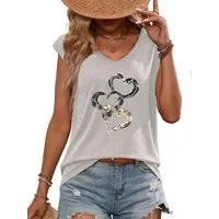PYLIKE Achselhemd Damen bequemes Sommer Casual Ärmellos-Shirt Kurzarm Lockere Tanktop Bequem für Freizeit und Büro,Strandurlaub