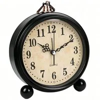 Toomoke Wecker Wecker Analog, Funkwecker, Quarzwecker Retro Design Batteriebetrieb,Geschenk,für Schlafzimmer und Wohnzimmer