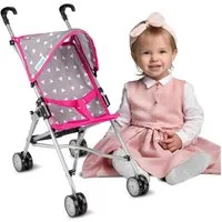 Kinderplay Dolls & Strollers Puppenbuggy Puppenbuggy mit Verdeck – leichter Kinderwagen – ab 2 Jahren – faltbar