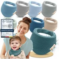 Mallie Lätzchen Musselin Lätzchen Baby im 6er oder 8er Set, (Als Bibs, Dreieckstuch Baby, Baby Lätzchen -, 8-St., Musselin Halstuch Baby, Musselintücher Baby und Babylätzchen), Sabberlätzchen Baby Halstücher Baby
