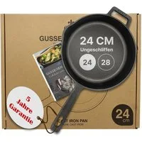 Ottia Bratpfanne Ottia Gusseisenpfanne ohne Zubehör - 24 cm / 28 cm, Gusseisen, Reines Gusseisen