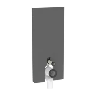 Geberit Monolith Plus Stand-WC-Modul 131233CD7 Front schwarz, Seitenverkleidung schwarz / Aluminium gebürstet, Bauhöhe 114cm