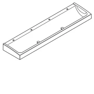 KWC Aquarotter Waschrinne, FUTURA exklusiv, MIRANIT, 2400x170x570 mm, 4 Hl., Ablaufventil, 203006636 2030066367