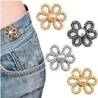 Blusmart Knopf Verstellbare Taillenknöpfe mit Blütenblattmuster, Dekorative Taillenklammern Clips Für weite Jeans, Hosen, Röcke, Ärmel